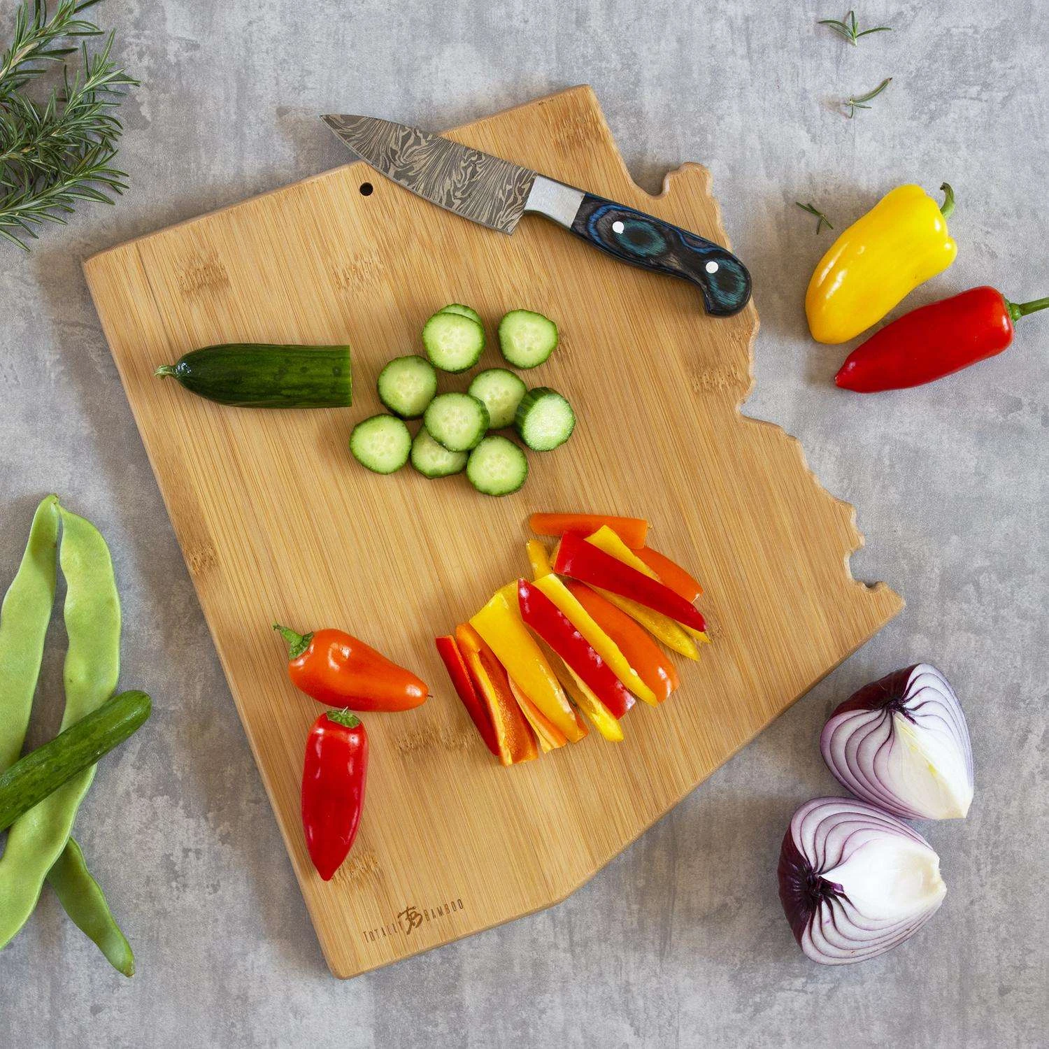 Totally Bamboo Fish Kiss 11.75 In. L X 13.5 In. W X 0.63 In. Bamboo Arizonia Serving & Cutting Board - Image 6