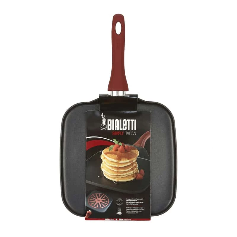 Bialetti Aluminum Griddle Black/Red