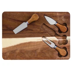 Totally Bamboo TB Home 11.88 In. L X 8.25 In. W X 0.71 In. Acacia Wood Cheese Cutting Board