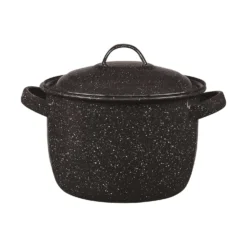 Graniteware Steel Stock Pot 4 Qt Black