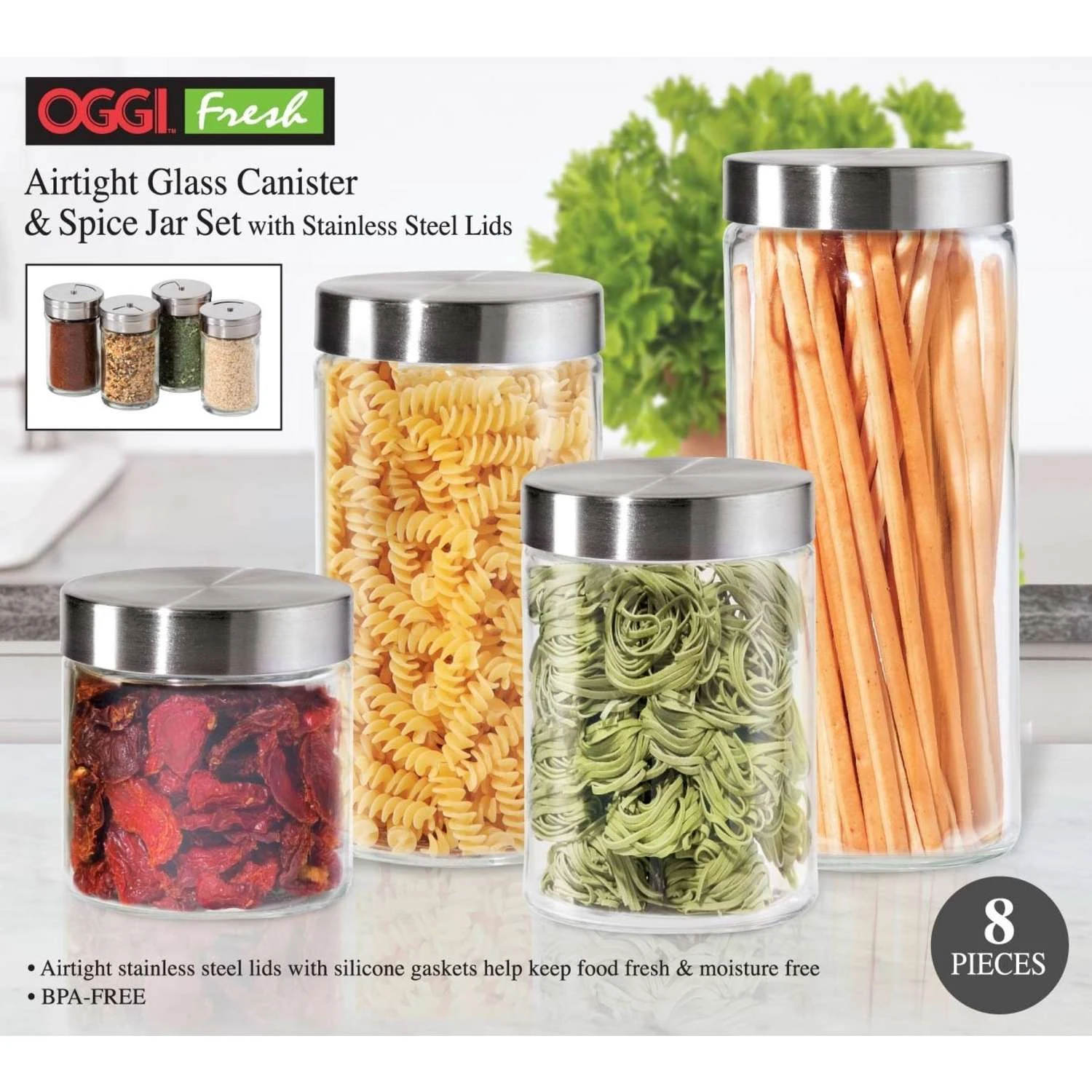 OGGI Clear Canister Set 8 Pk - Image 2