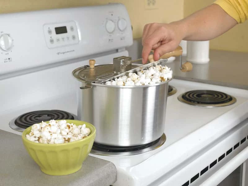 Whirley Pop Aluminum Stove Top Popcorn Popper 16.5 In. 6 Qt Silver - Image 3