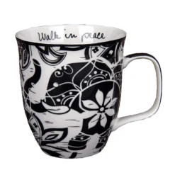Karma Gifts Boho Black/White Ceramic Elephant Mug 3.7 In. D 1 Pk