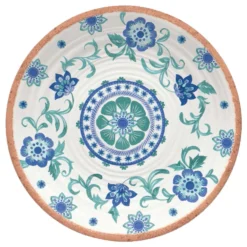 TarHong Multicolored Melamine Rio Turquoise Floral Platter 14 In. D 1 Pc