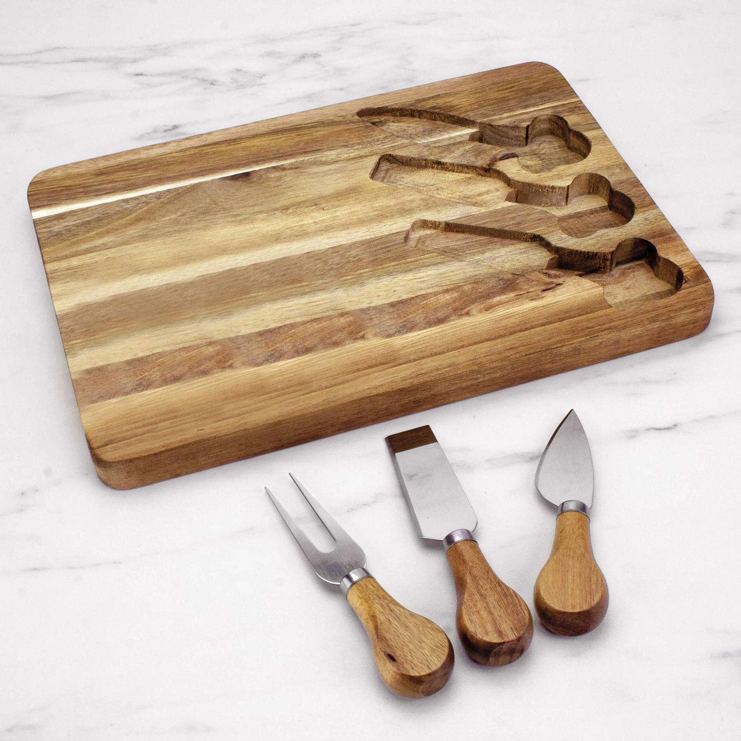 Totally Bamboo TB Home 11.88 In. L X 8.25 In. W X 0.71 In. Acacia Wood Cheese Cutting Board - Image 2
